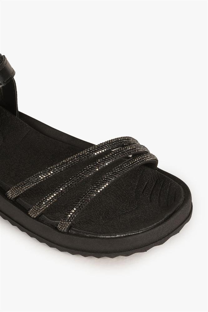 Sandália Infantil Menina Fashion Binha Preto 2
