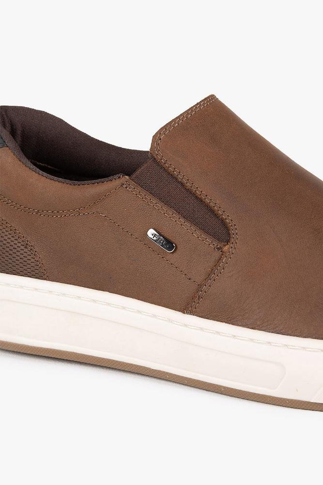 Sapatênis Masculino Ferricelli Couro Slip On Marrom 2