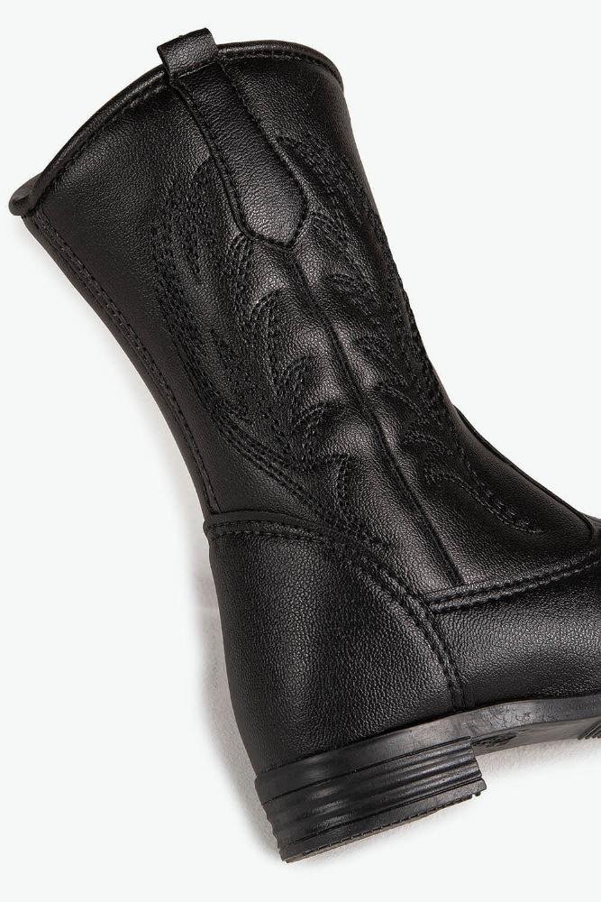 Bota Baby Infantil Texana Cano Média Bella Nina Tex Preto 2