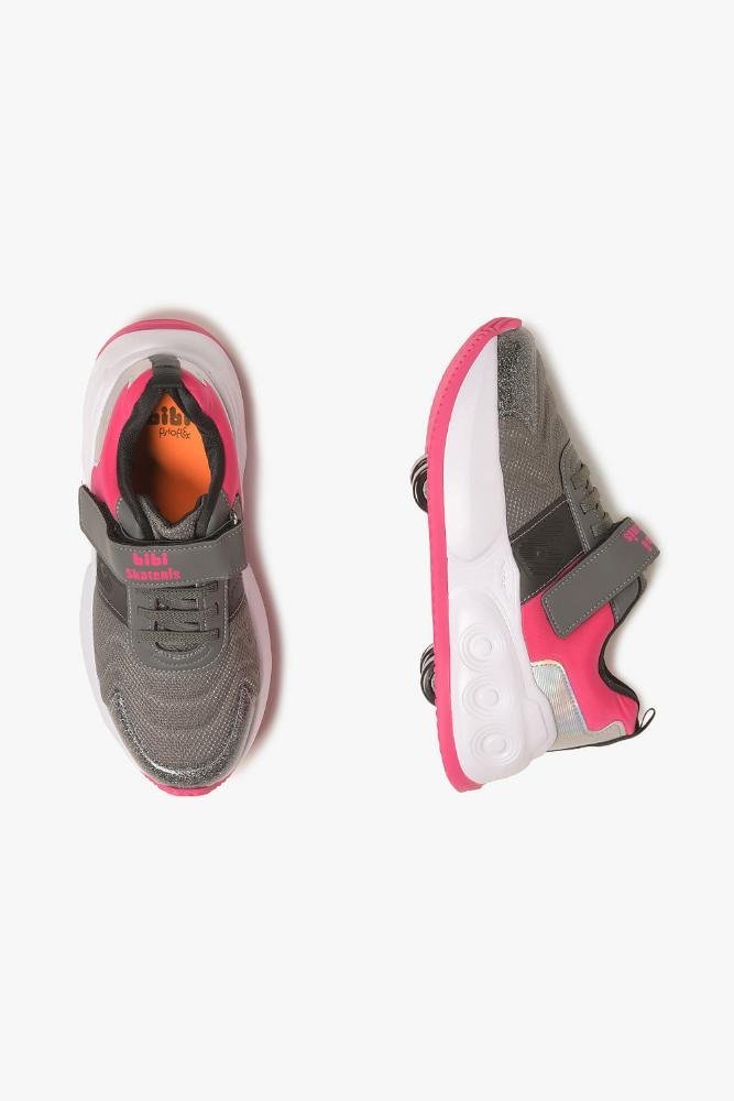 Tênis Infantil De Rodinha Bibi Skatenis Cinza/Rosa 3