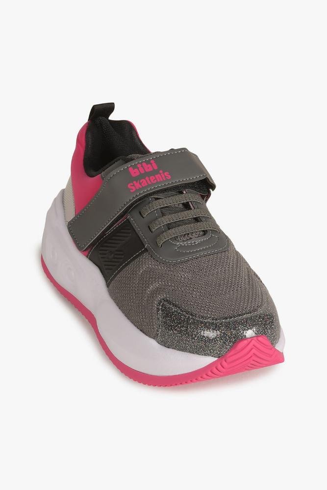 Tênis Infantil De Rodinha Bibi Skatenis Cinza/Rosa 4