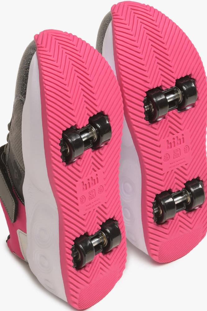 Tênis Infantil De Rodinha Bibi Skatenis Cinza/Rosa 5
