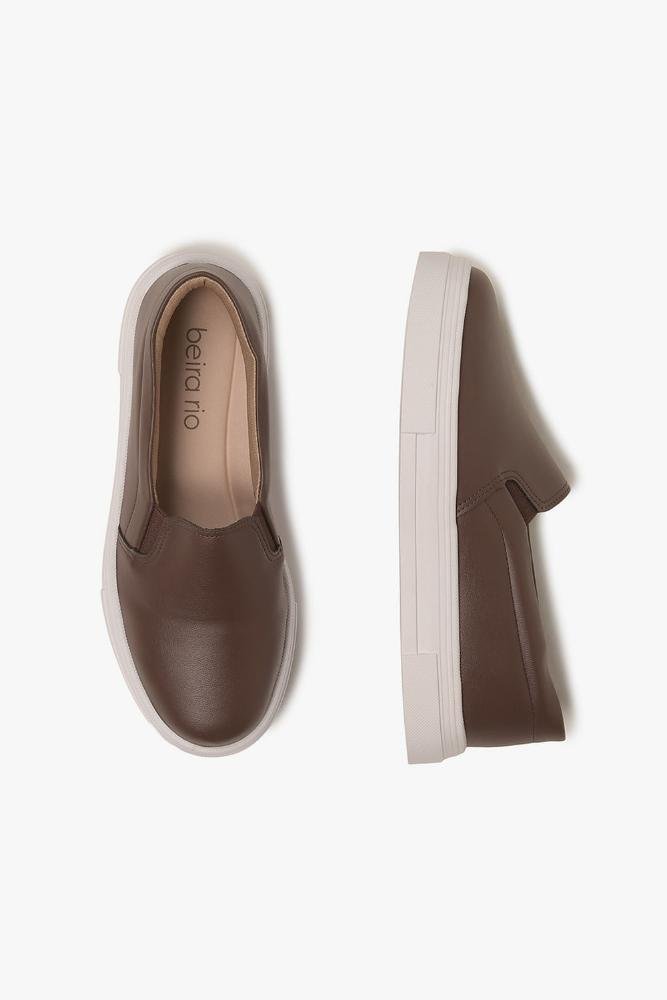Tênis Feminino Slip On Beira Rio Paula Café 3