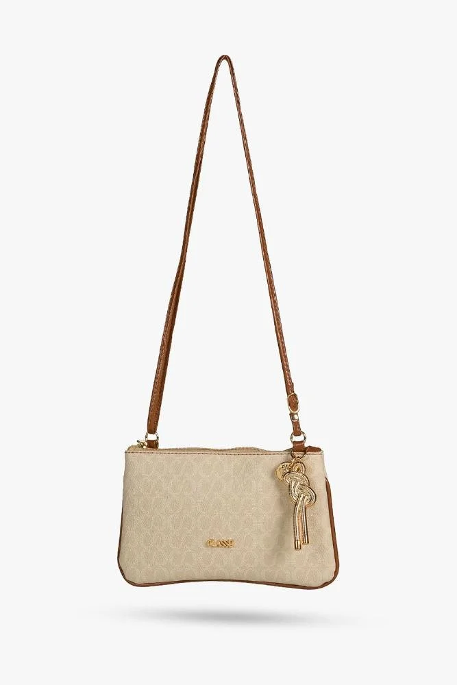 Bolsa Pequena Transversal Feminina Classe Canvas Off White 2