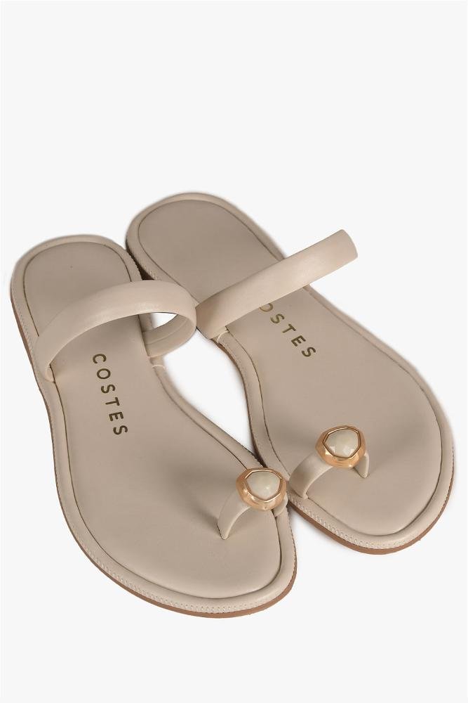 Rasteira Feminina Costes Yasmin Off White 4