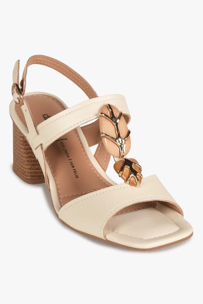 Sandália Feminina Salto Medio Dakota Pauline Off White 4