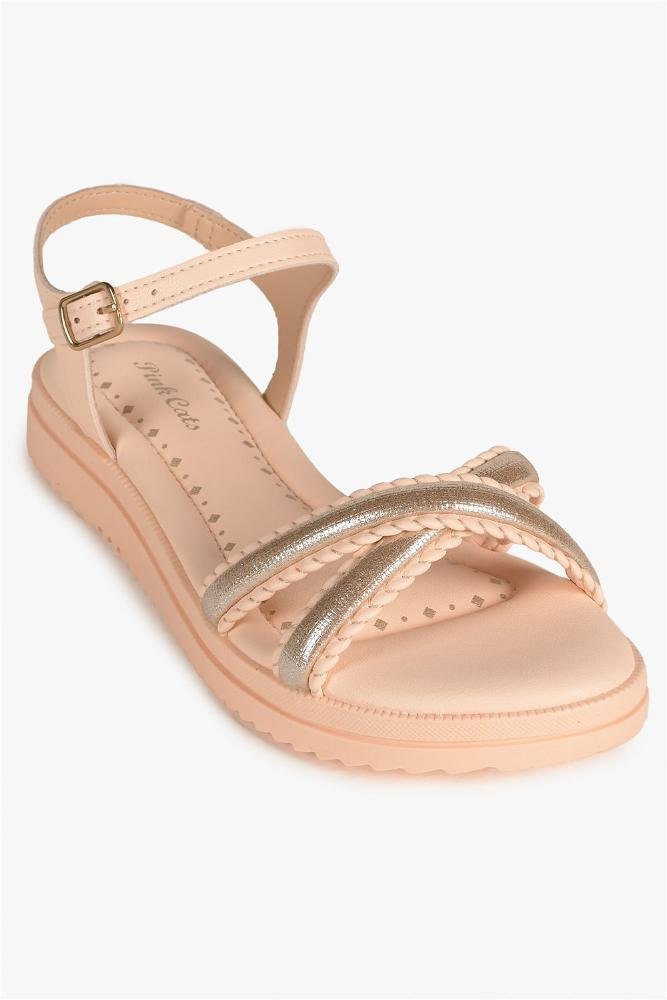 Sandália Infantil Pink Cats Sinie Bege/Dourado 4