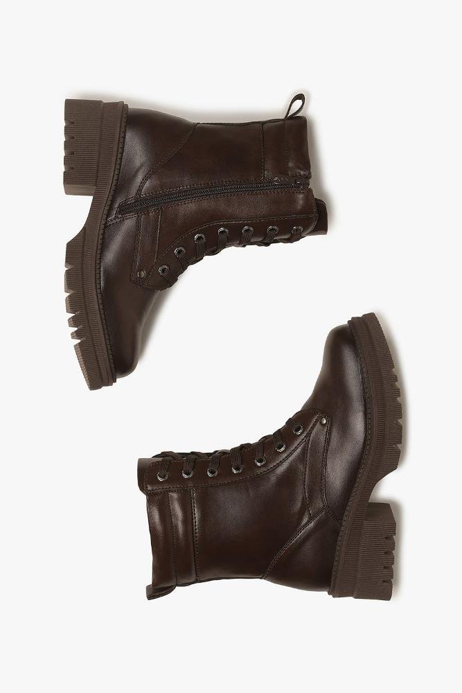 Bota Feminina Coturno Mooncity Abgail Marrom 3