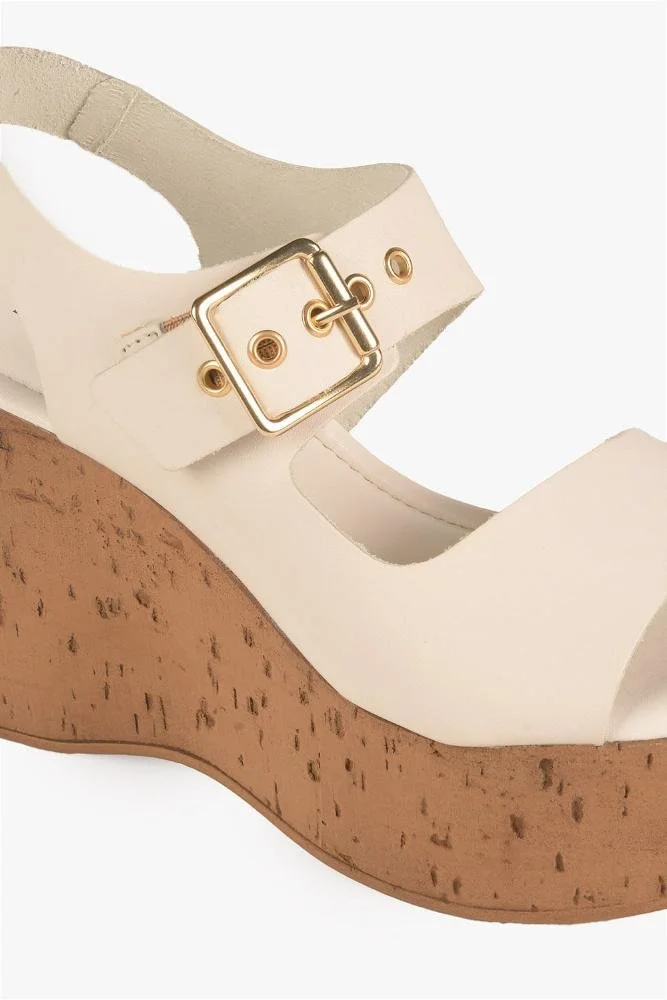 Sandália Feminina Anabela Bottero Renata Off White 2
