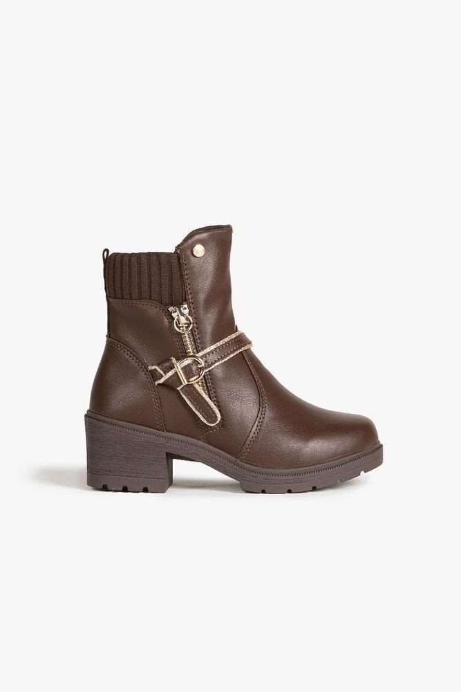 Bota Infantil Tratorada Cano Curto Pink Cats Vayla Marrom 1