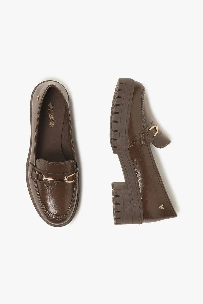 Mocassim Feminino Loafer Tratorado Mississipi Josephine Café 3