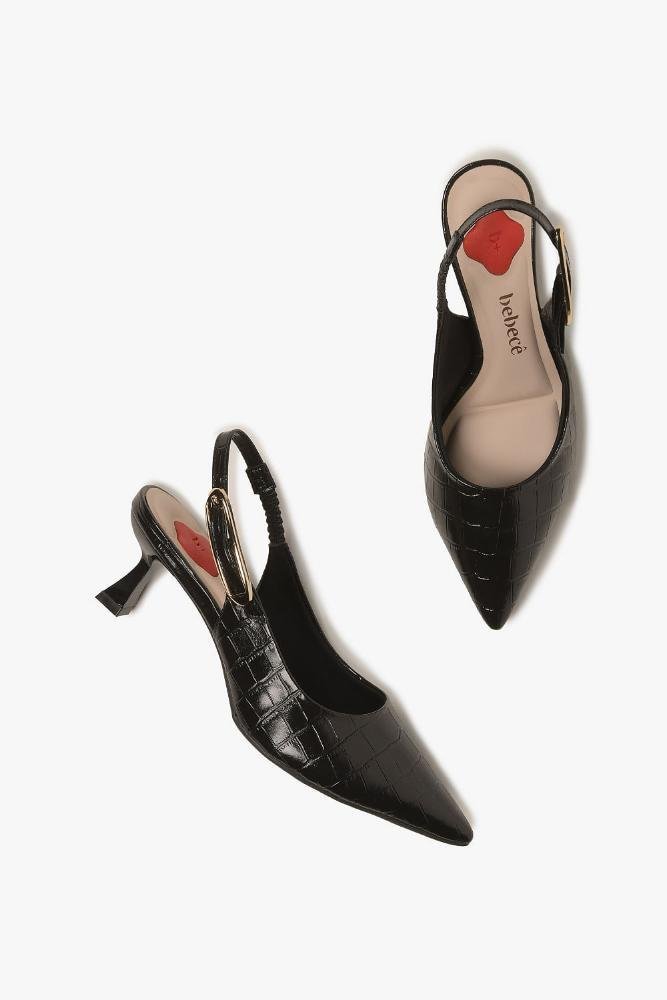 Scarpin Feminino Slingback Bebecê Dawn Preto 3