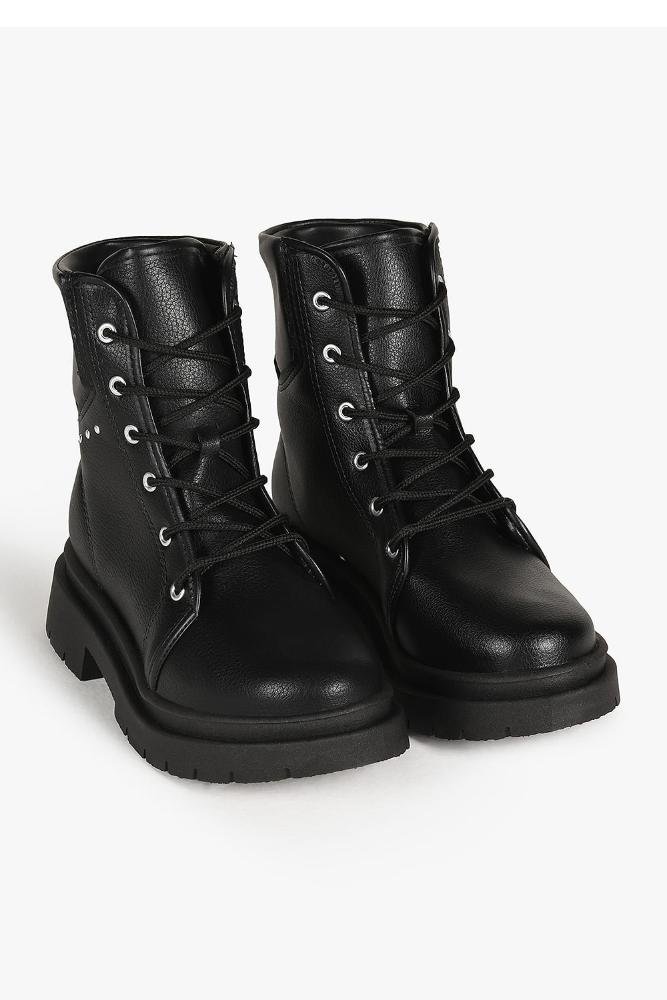 Bota Infantil Coturno Cano Curto Molekinha Klear Preto 4
