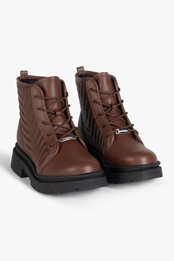 Bota Infantil Coturno Cano Curto Molekinha Mirian Caramelo 4