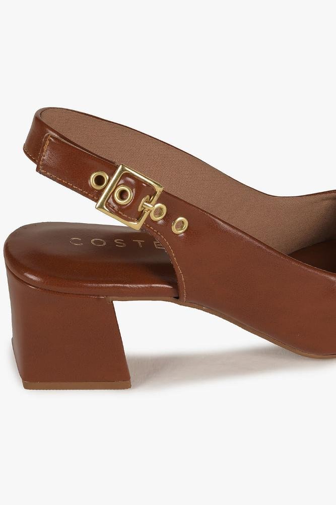 Sapato Feminino Slingback Costes Grizelda Caramelo 2