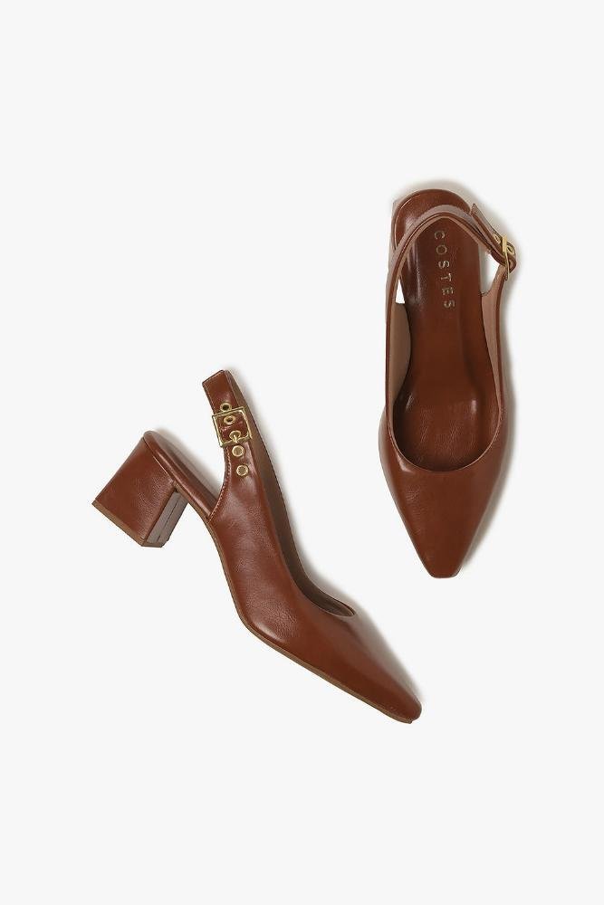 Sapato Feminino Slingback Costes Grizelda Caramelo 3