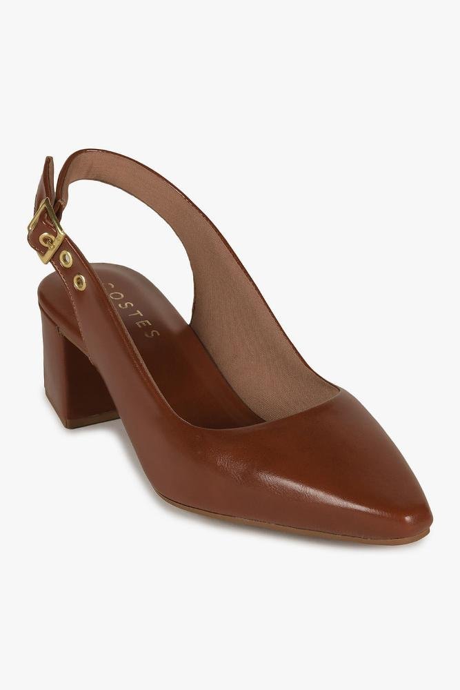 Sapato Feminino Slingback Costes Grizelda Caramelo 4