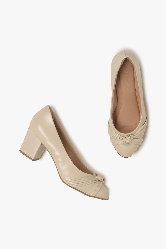 Sapato Feminino Salto Médio Costes Corina Off White 3