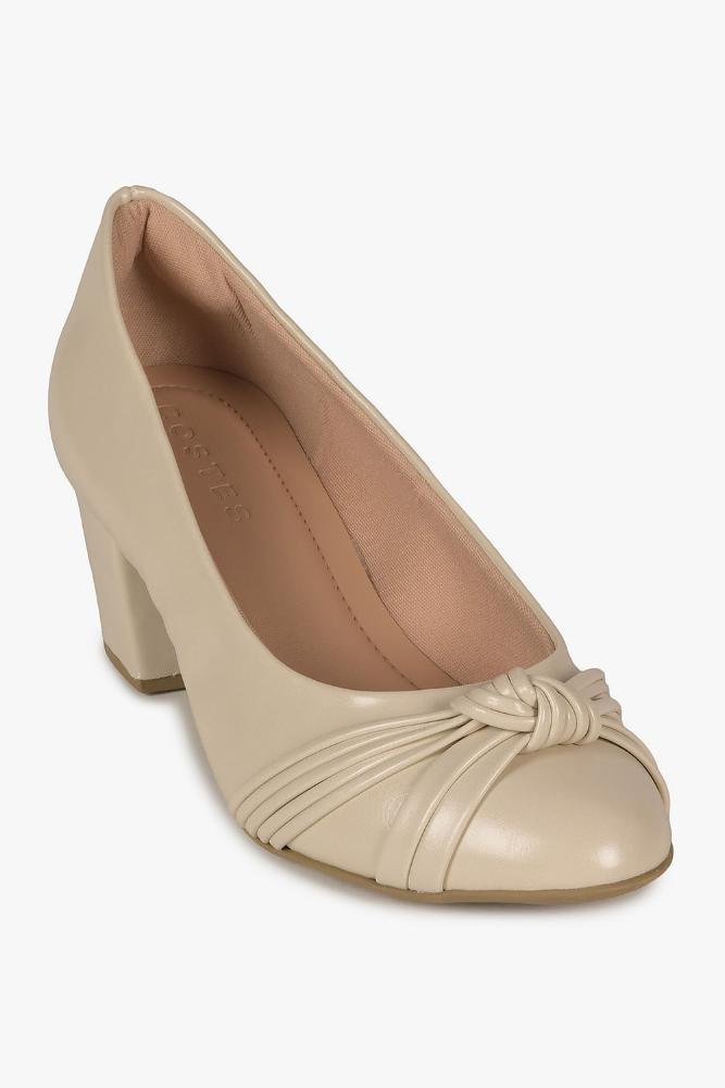 Sapato Feminino Salto Médio Costes Corina Off White 4