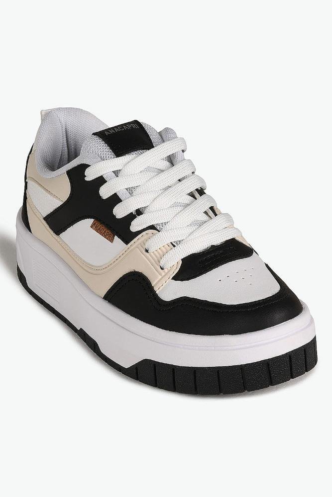 Tênis Feminino Plataforma Anacapri Emma Branco/Preto 4