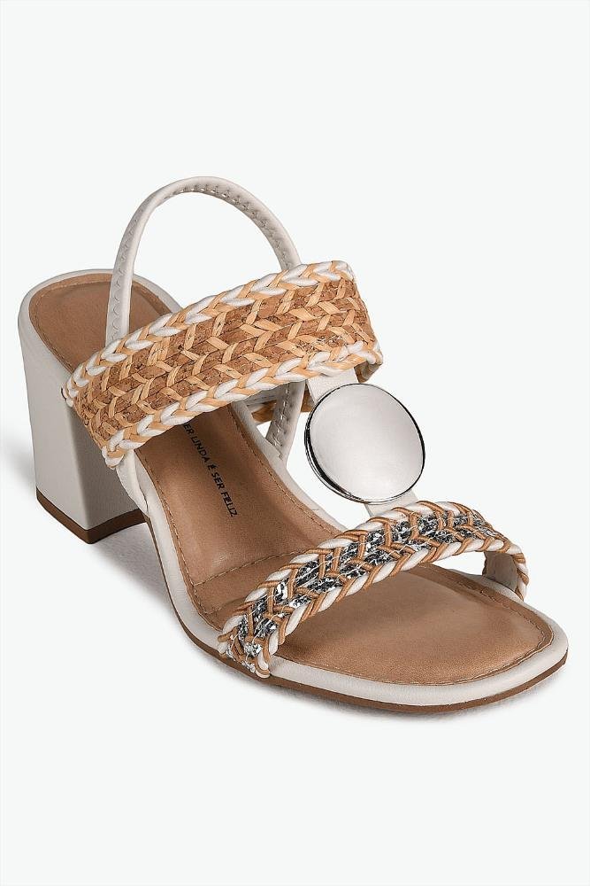 Sandália Feminina Salto Alto Tania Off White/Bege 4