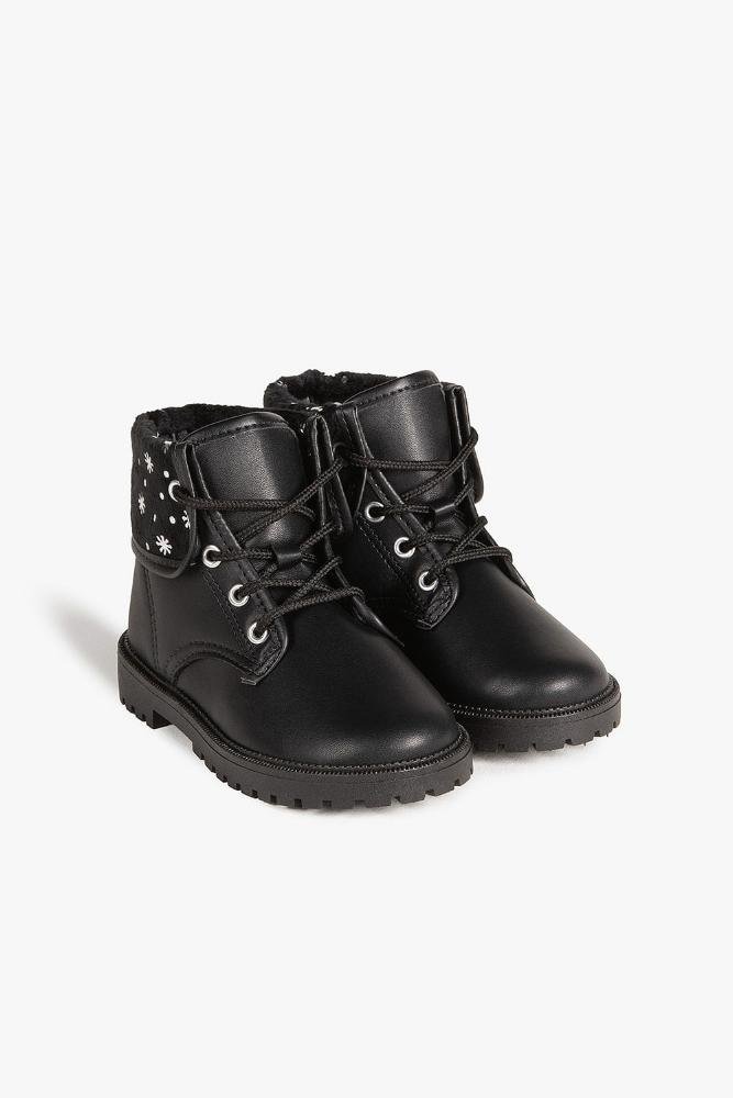 Bota Baby Infantil Coturno Cano Curto Molekinha Glow Preto 4