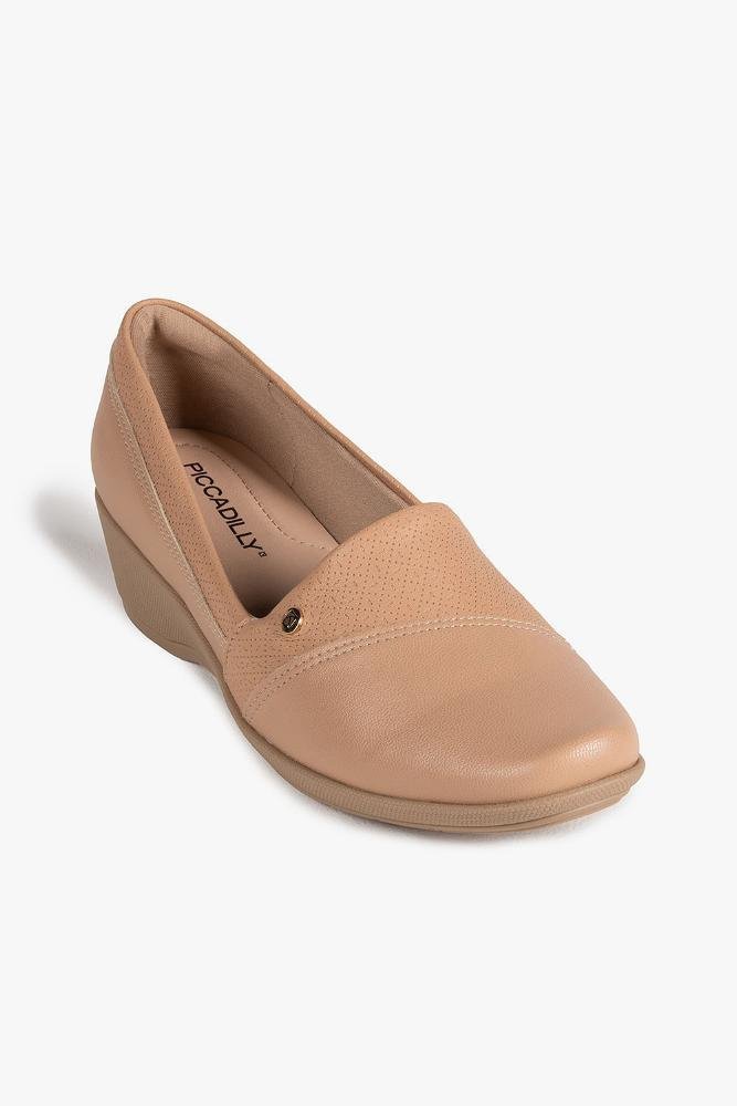 Conforto Feminino Salto Médio Piccadilly Delfina Bege 4