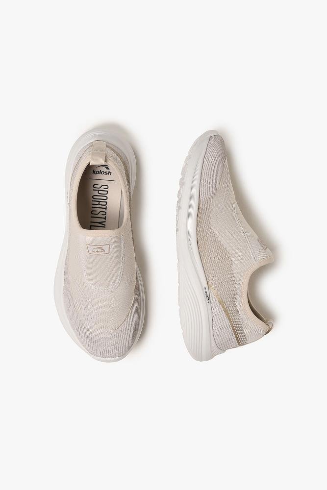 Conforto Feminino Slip On Kolosh Hosana Bege 3