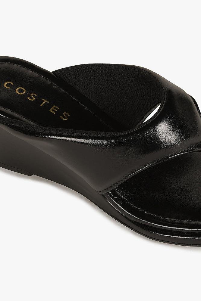 Sandália Feminina Anabela Costes Aster Preto 2