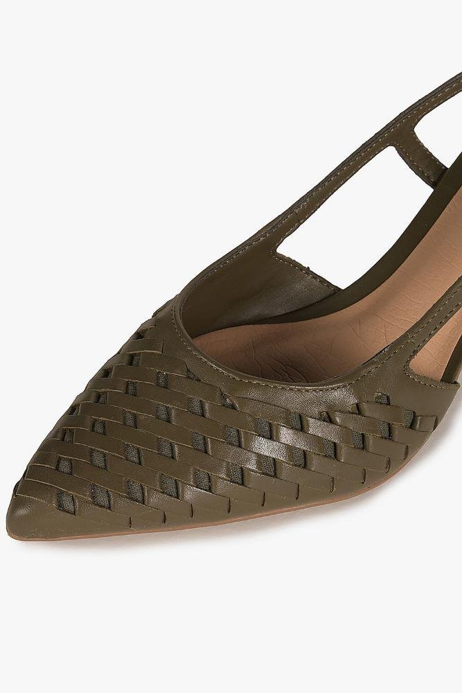 Scarpin Feminino Slingback Bottero Rosane Verde 2