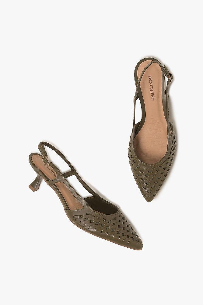 Scarpin Feminino Slingback Bottero Rosane Verde 3