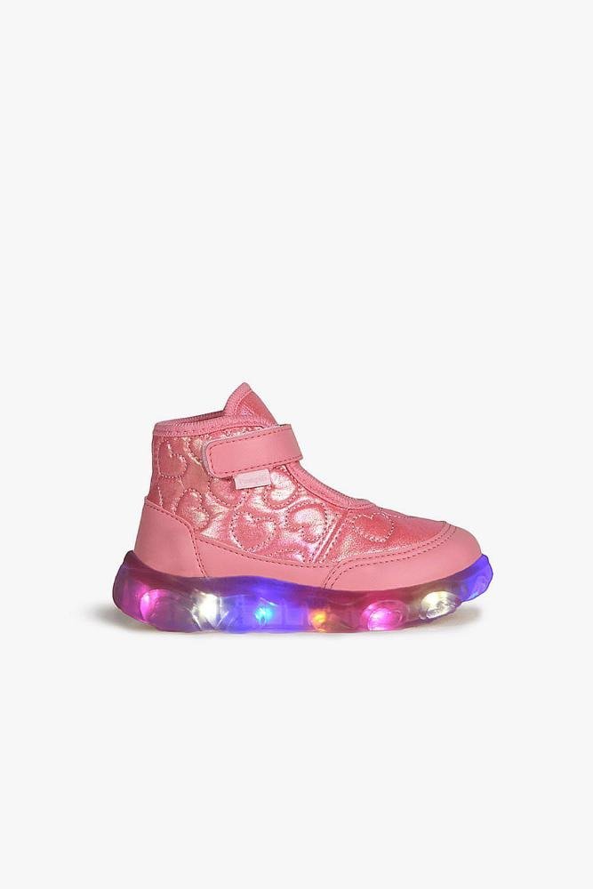 Tênis Infantil Cano Alto Pampili Jessy de Led Rosa 2