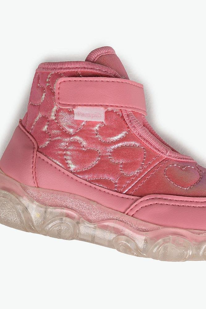 Tênis Infantil Cano Alto Pampili Jessy de Led Rosa 3