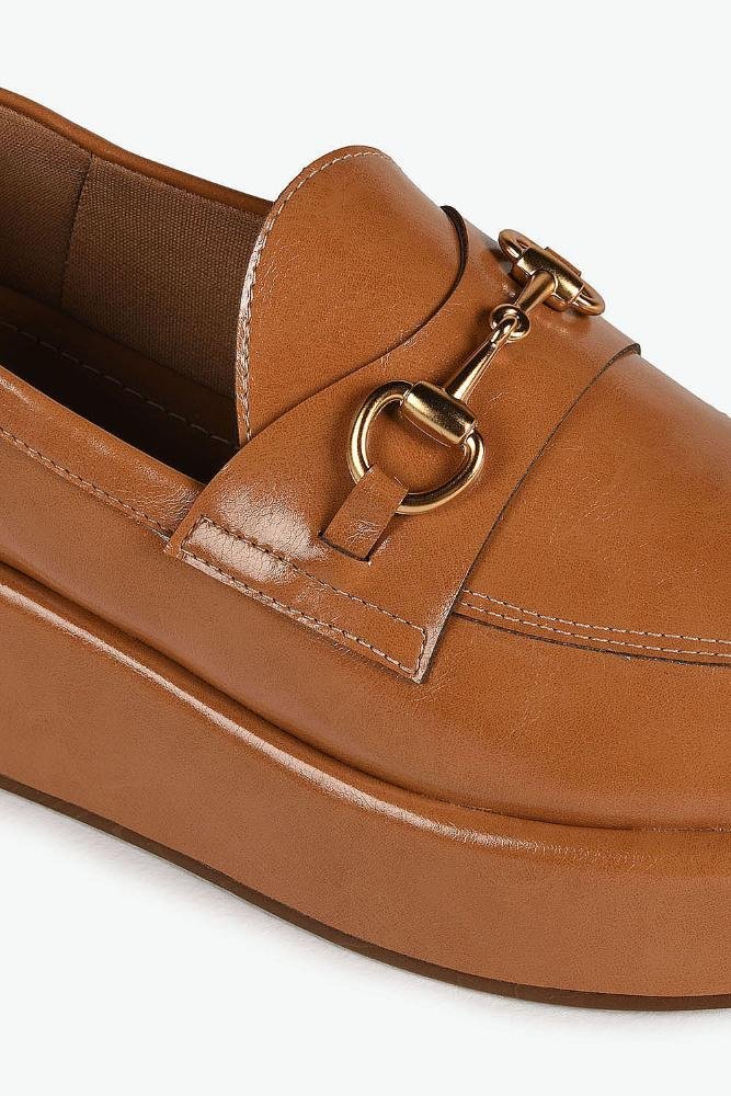 Mocassim Feminino Plataforma Loafer Mundial Stefania Caramelo 3