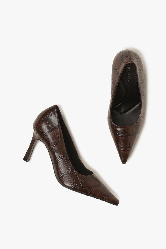 Scarpin Feminino Salto Alto Mundial Leezie Café 3