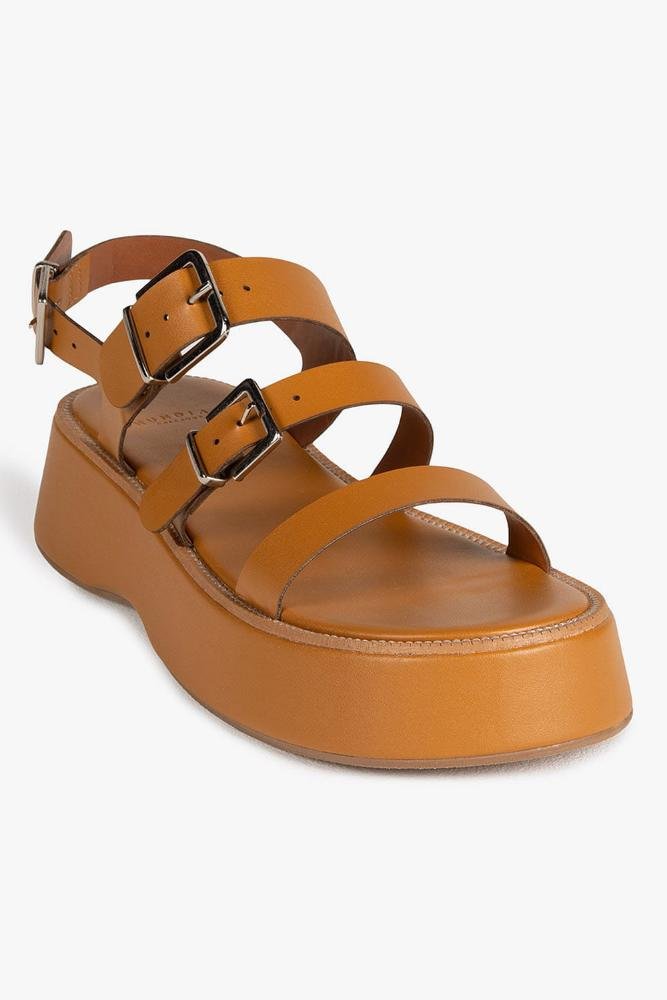 Sandália Feminina Flatform Mundial Skylar Caramelo 2