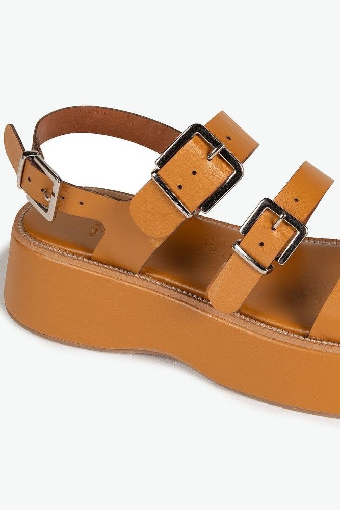 Sandália Feminina Flatform Mundial Skylar Caramelo 4