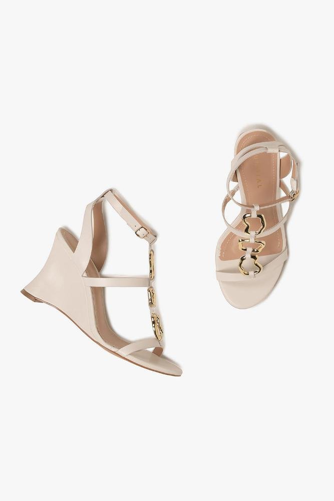 Sandália Feminina Anabela Mundial Cassidy Off White 3