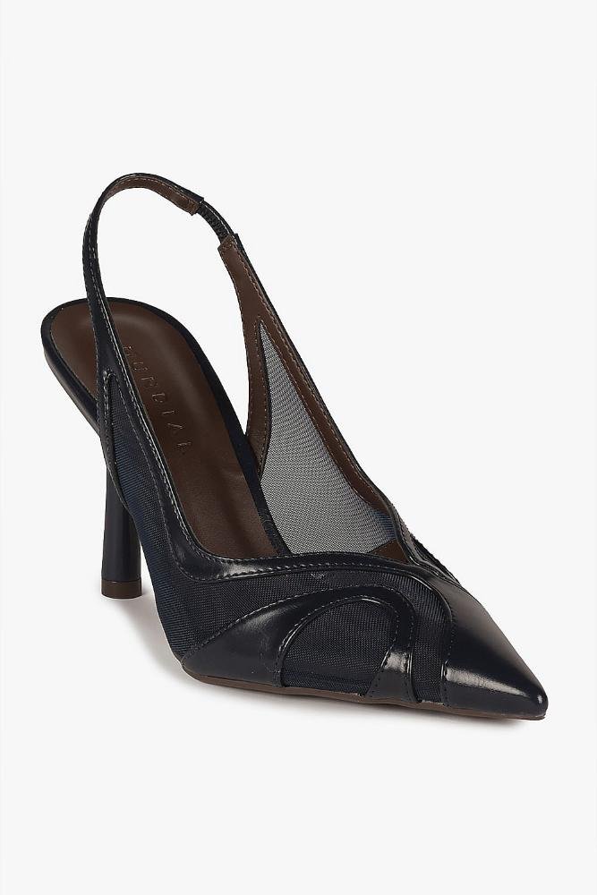 Scarpin Feminino Slingback Mundial Edna Azul Marinho 2