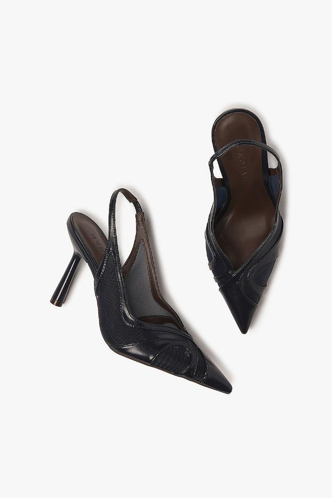 Scarpin Feminino Slingback Mundial Edna Azul Marinho 3