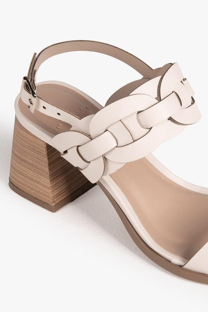 Sandália Feminina Salto Médio Mundial Sindy Off White 2