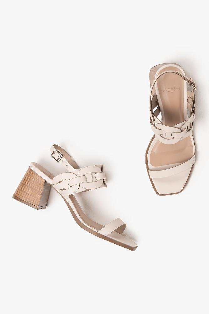 Sandália Feminina Salto Médio Mundial Sindy Off White 3