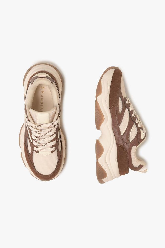 Tênis Feminino Mundial Ylenia Branco/Marrom 3