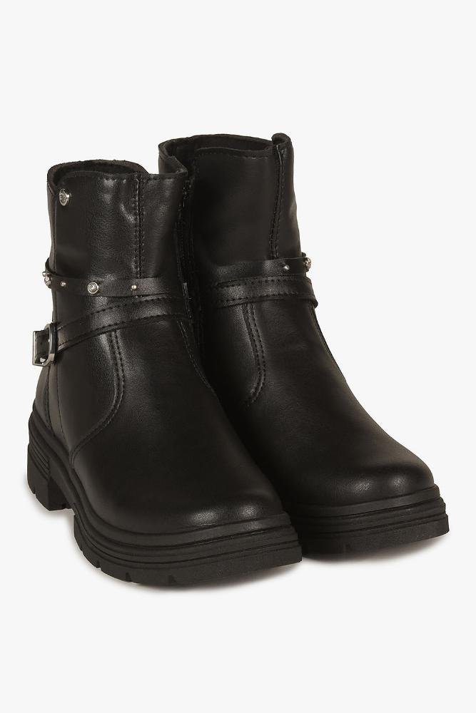 Bota Infantil Coturno Pink Cats Nayara Preto 4