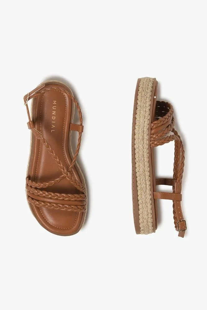 Sandália Feminina Flatform Mundial Ava Marrom 3