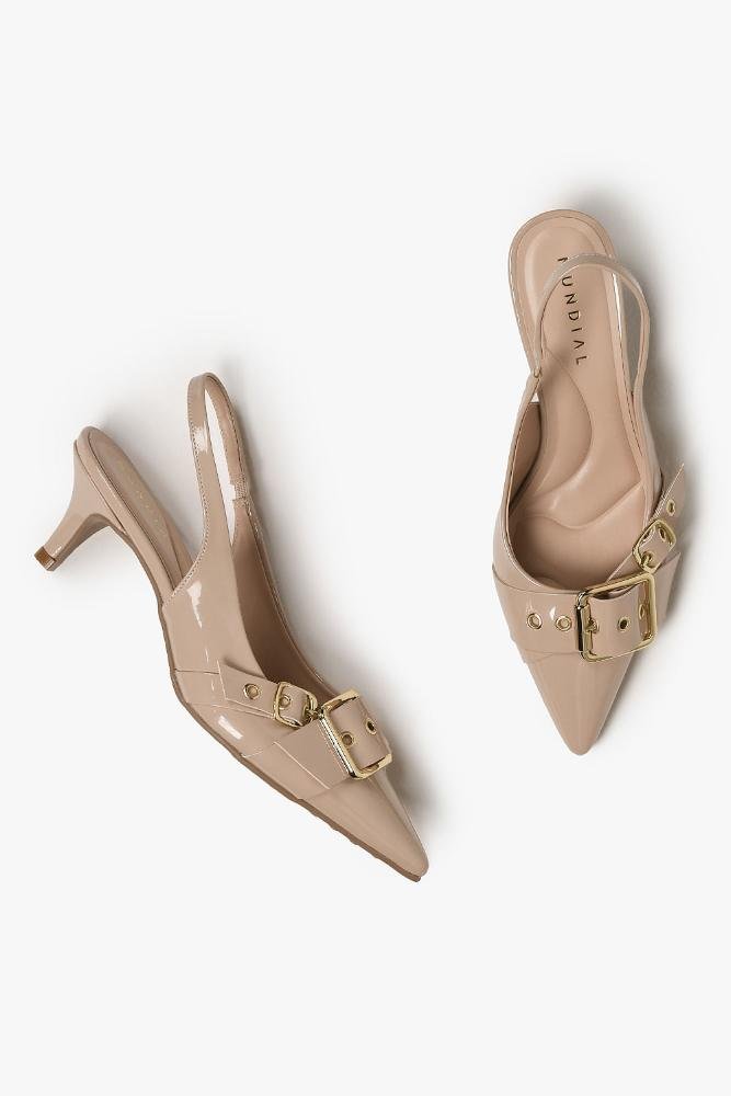 Scarpin Feminino Slingback Mundial Zama Bege 3