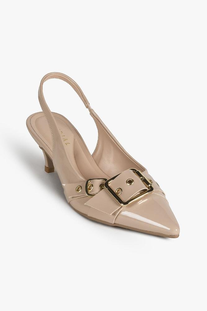 Scarpin Feminino Slingback Mundial Zama Bege 4