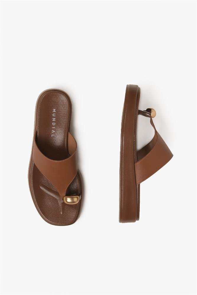 Sandália Feminina Flatform Mundial Alejandra Marrom 3