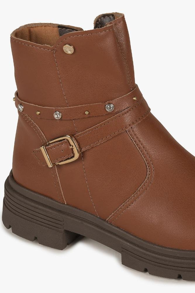 Bota Infantil Coturno Pink Cats Nayara Marrom 2