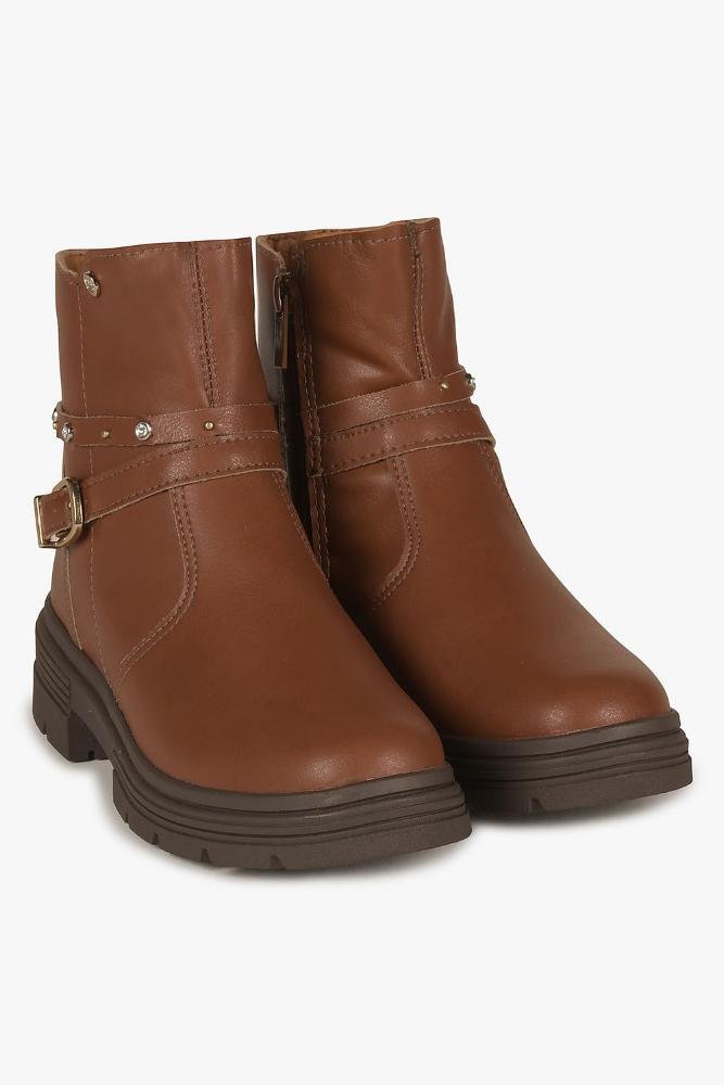 Bota Infantil Coturno Pink Cats Nayara Marrom 4